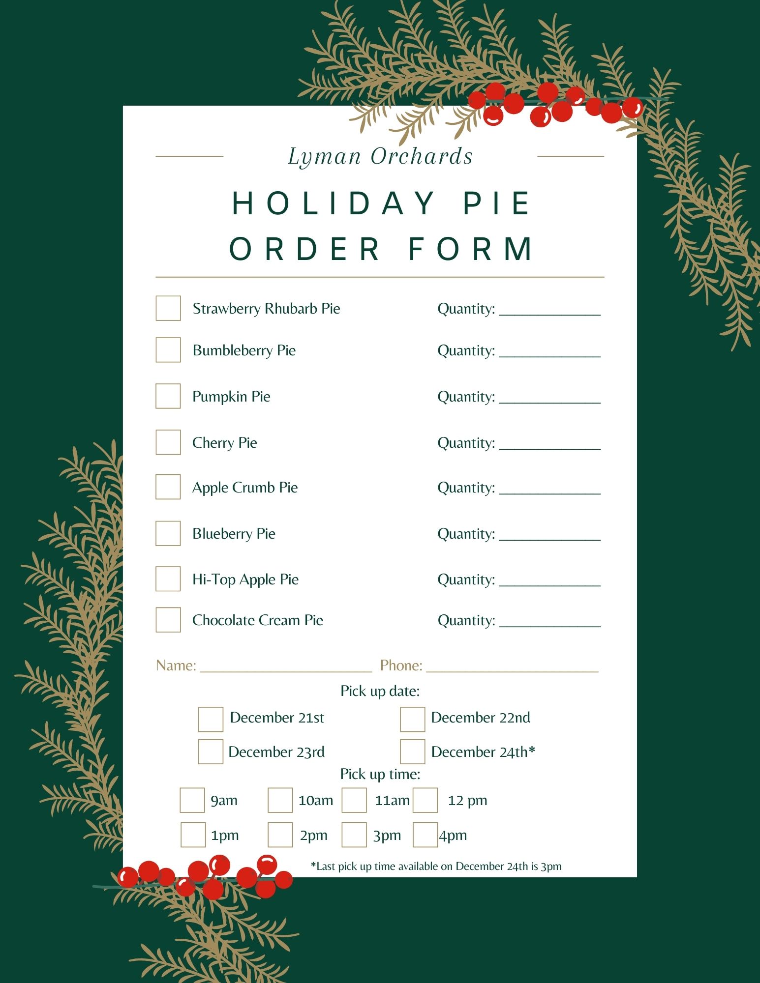 Holiday Pies | Lyman Orchards
