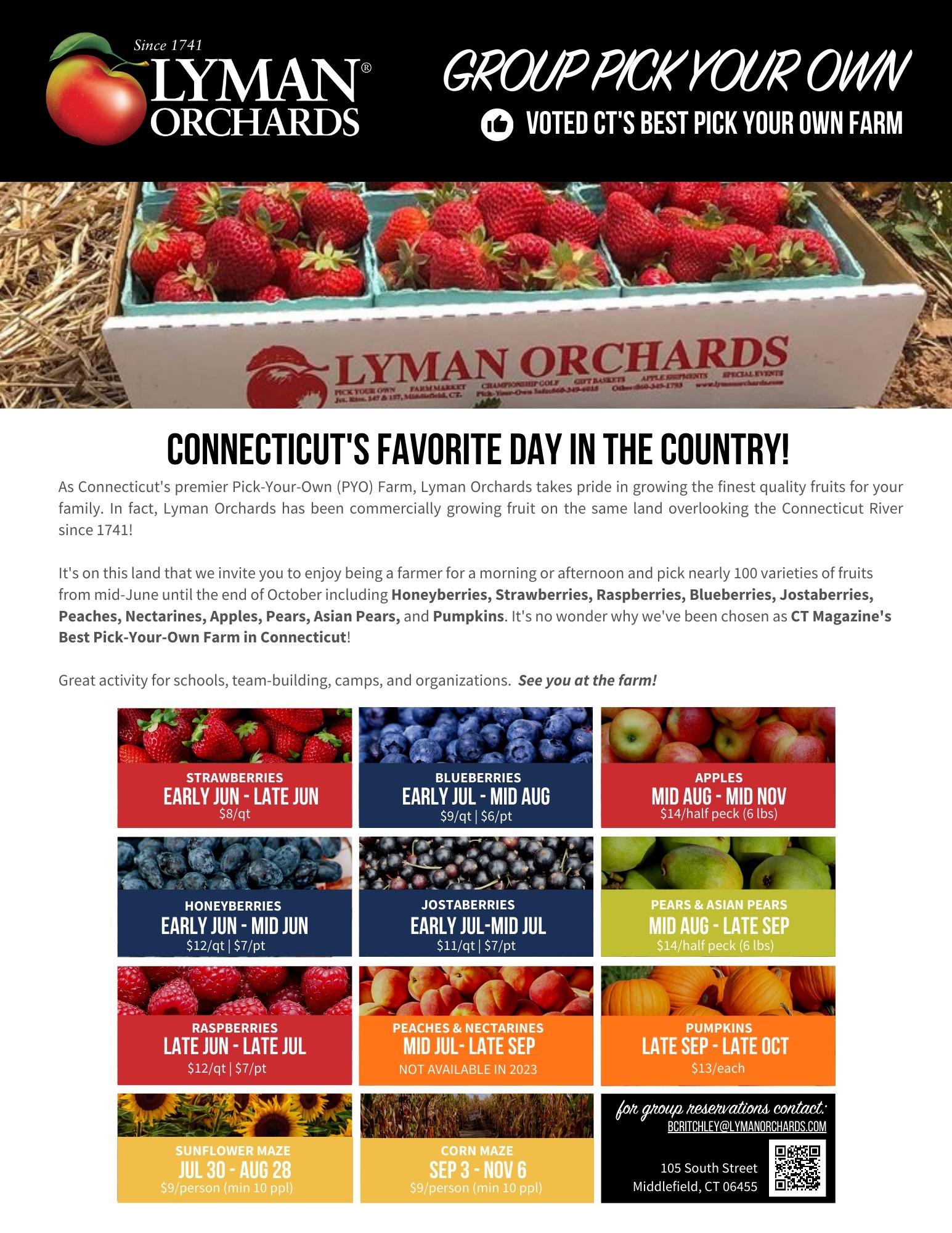 Pick your own CT Lyman Orchards Rated Best Farm